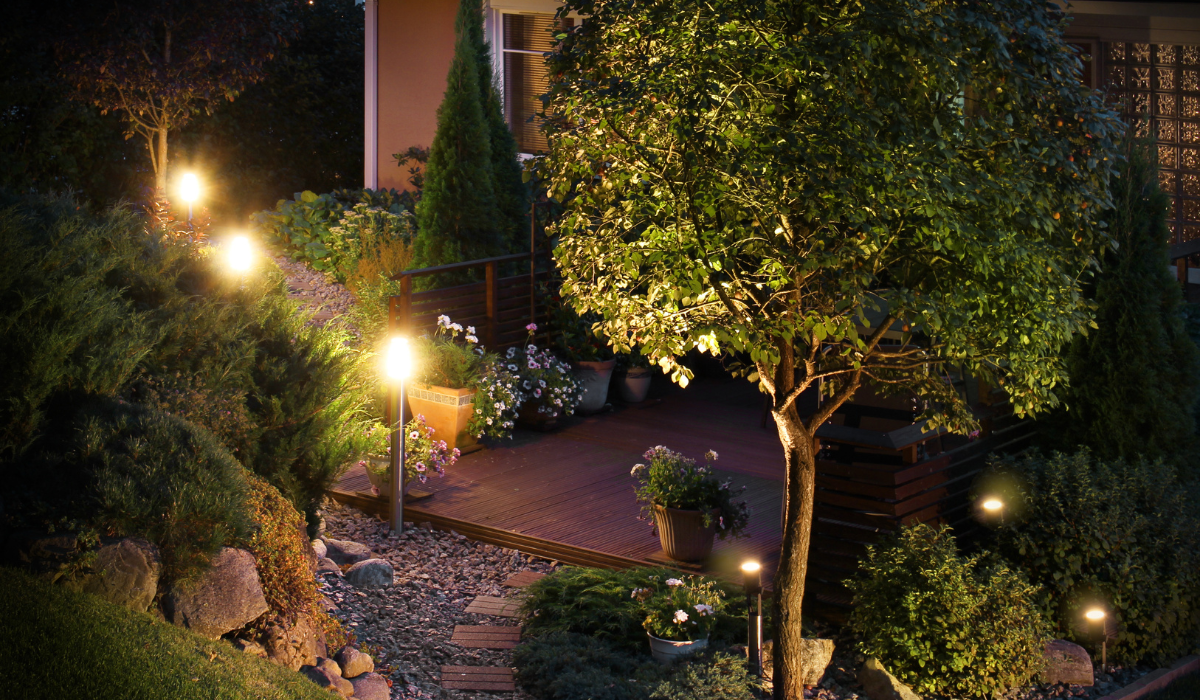 deck lighting installation