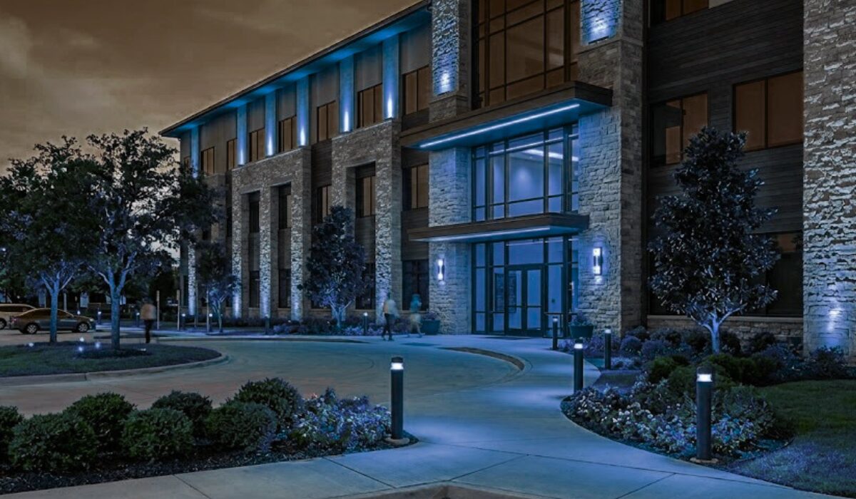 Custom Exterior Lighting for Offices: Where to Place Lights for Safety and Curb Appeal