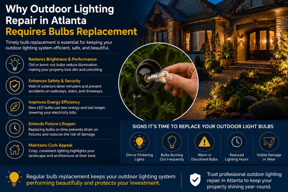 Why Outdoor Lighting Repair in Atlanta Requires Bulbs Replacement
